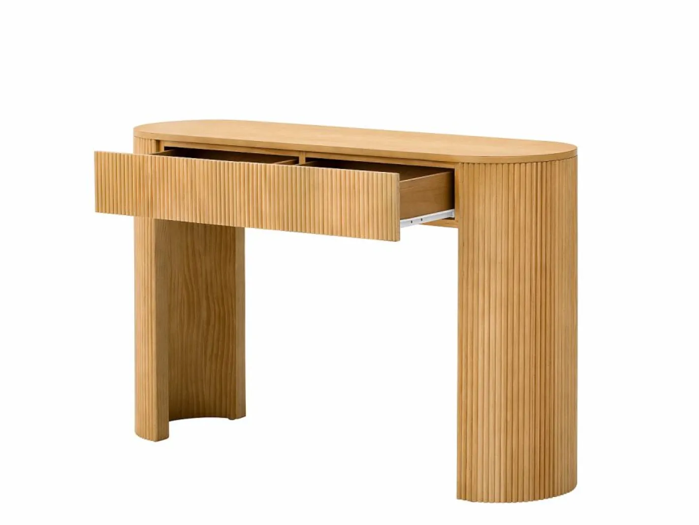 Consola mesa 120x33x76cm - con 2 cajones - Esquinas redondeadas - MDF - Natural^ModernLuxe Clearance
