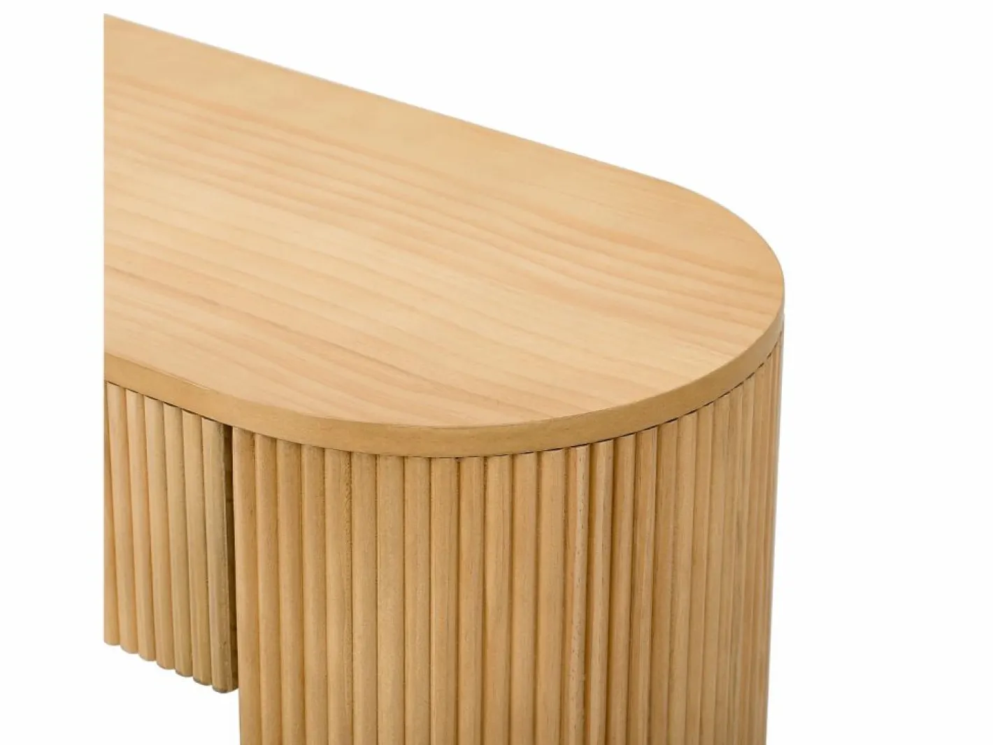 Consola mesa 120x33x76cm - con 2 cajones - Esquinas redondeadas - MDF - Natural^ModernLuxe Clearance