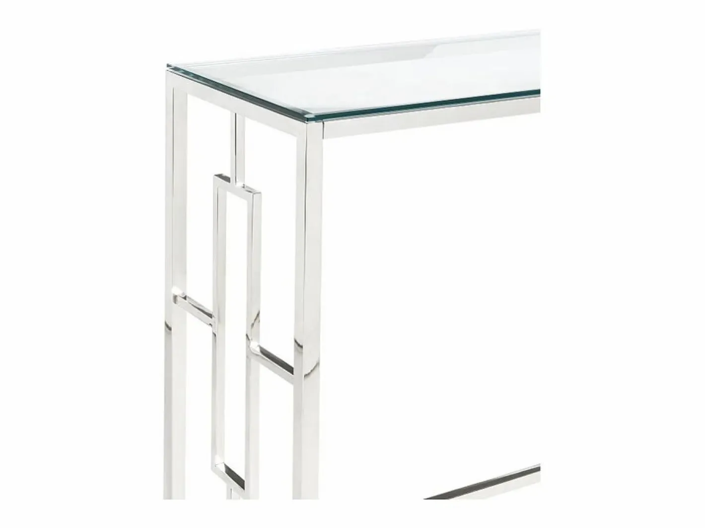 Vente-unique Consola|Consola moderna de cristal templado y acero cromado. CLOTILDE