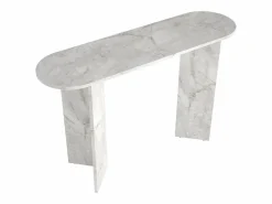 Consola ovalada de color efecto mármol - TOPANIA^Vente-unique Best
