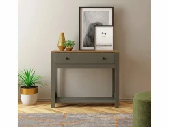 Consola para recibidor color blanco estilo clásico con cajón Corlay - Negro Online