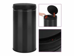 Contenedor automático con sensor de 60 litros acero al carbono negro 02_0006038^Helloshop26 Clearance