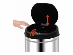 Helloshop26 Cubo De Basura Para Cocina|Contenedor automático de acero inoxidable con sensor de 50 litros 02_0006066
