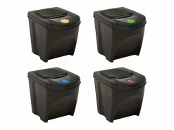 Helloshop26 Contenedores apilables 4 piezas antracita 100 litros 02_0006048 Multicolor Best