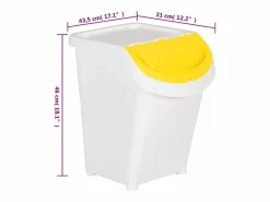 Helloshop26 Cubo De Basura Para Cocina|Contenedores apilables con tapa 3 piezas PP 120 litros 02_0006049
