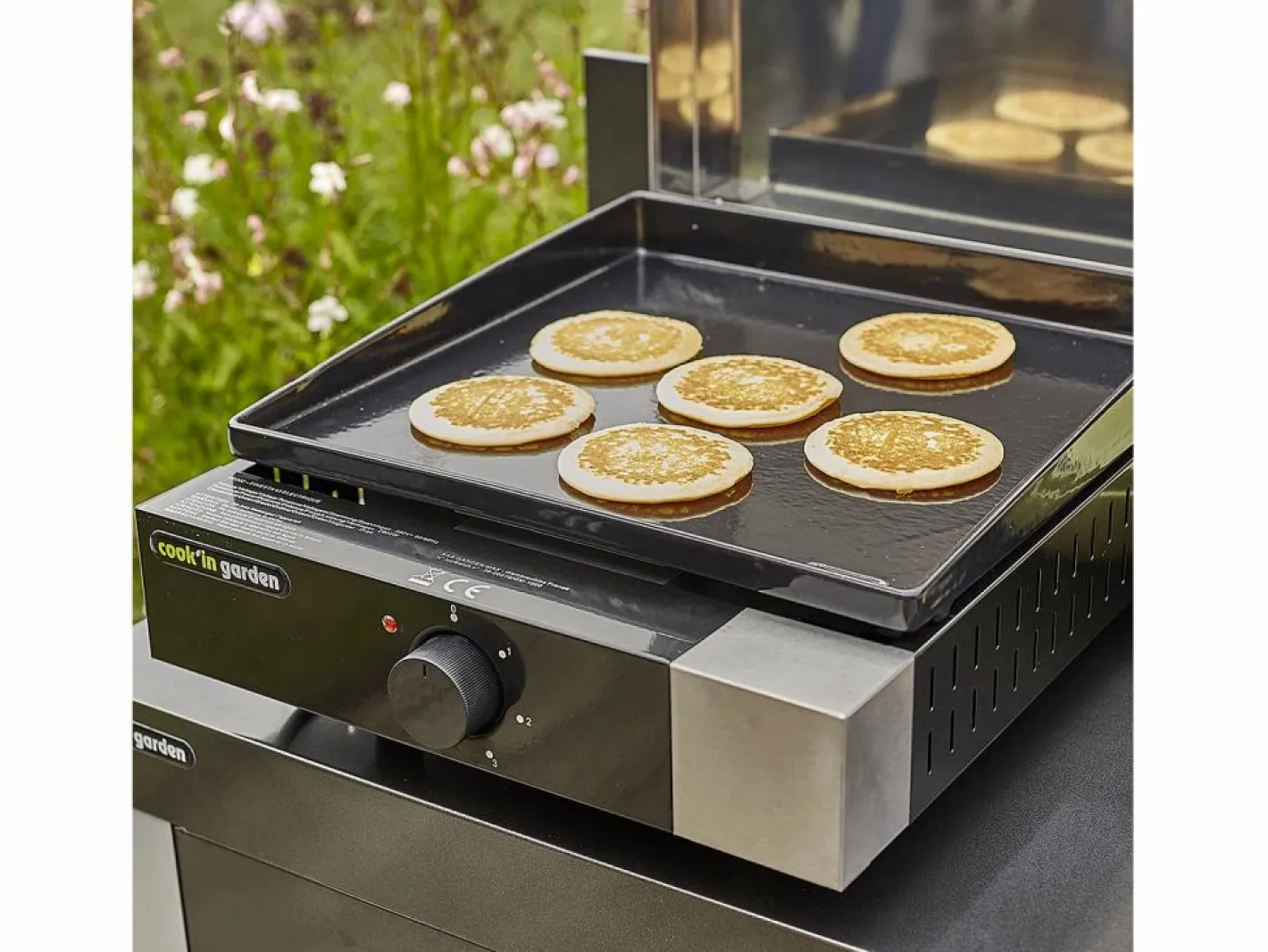 Cook'in Garden - Plancha eléctrica + tapa de hierro fundido FINESTA - 2,5 kW Negro Hot