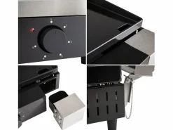 Cook'in Garden - Plancha eléctrica + tapa de hierro fundido FINESTA - 2,5 kW Negro Hot