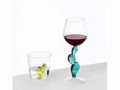 Copa de vidrio borosilicato, Cactus, verde agua 350 ml, Desert Plants Azul Online