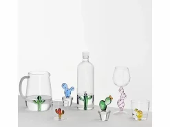 Copa de vidrio borosilicato, Cactus, verde agua 350 ml, Desert Plants Azul Online