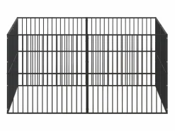 Corralito para perros con 8 paneles acero galvanizado ES963637 Negro Sale