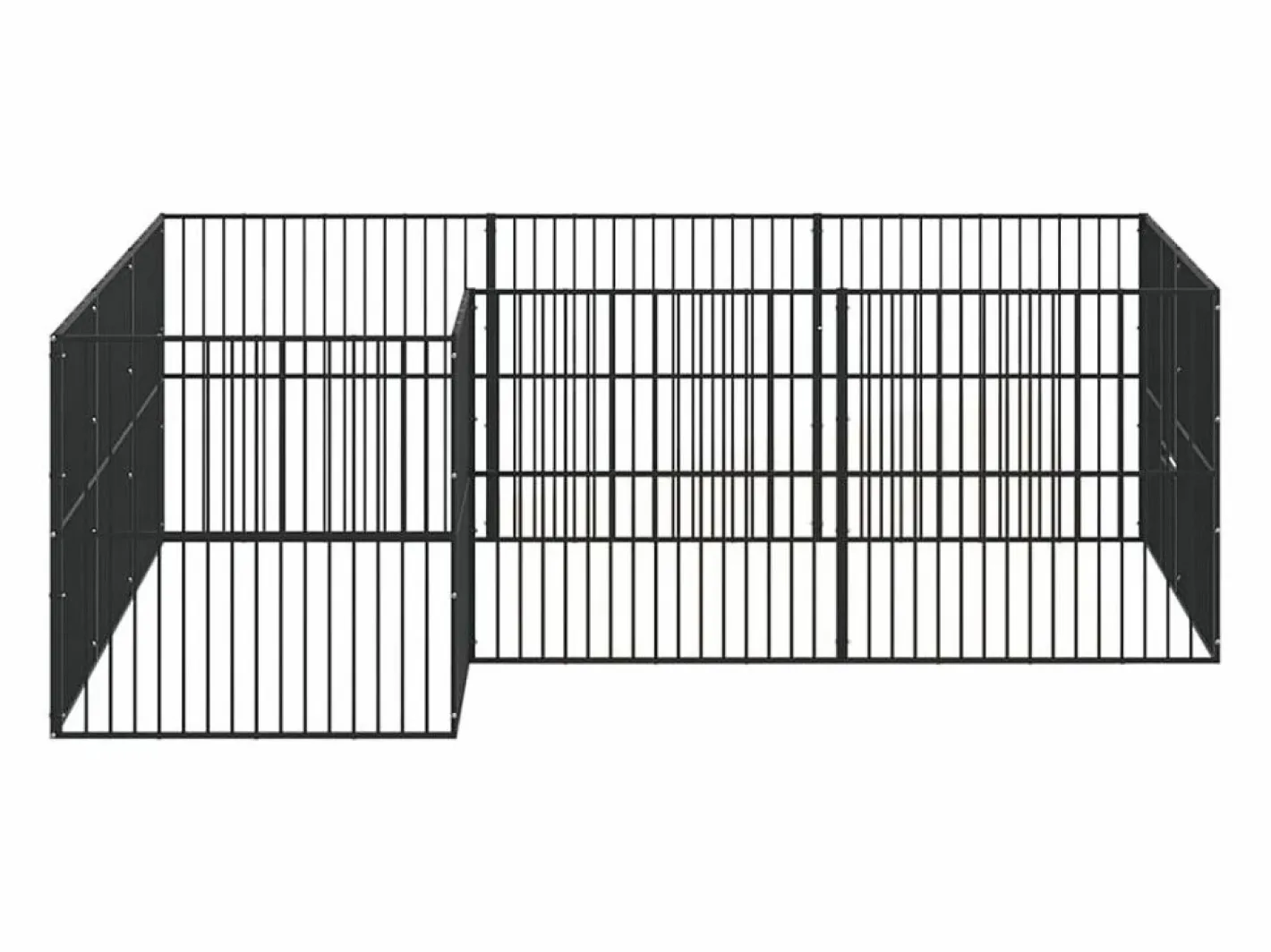 Clicnbuy Corralito para perros con 12 paneles acero galvanizado Negro Outlet