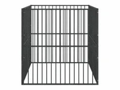 Corralito para perros con 4 paneles acero galvanizado ES851345 Negro Sale