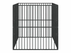 Corralito para perros con 4 paneles acero galvanizado ES851345 Negro Sale