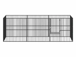 Corralito para perros con 8 paneles acero galvanizado ES945098 Negro Discount