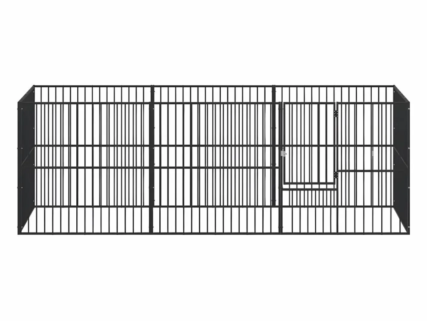 Corralito para perros con 8 paneles acero galvanizado ES945098 Negro Discount