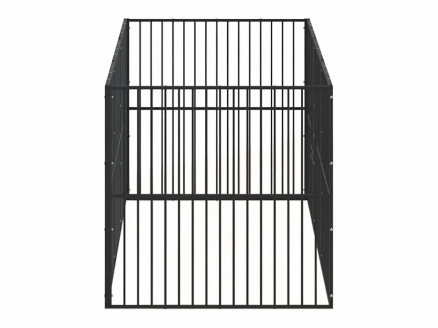 Corralito para perros con 8 paneles acero galvanizado ES945098 Negro Discount