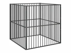 Clicnbuy Seguridad Para Mascotas|Corralito para perros con 4 paneles acero galvanizado