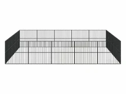 Clicnbuy Corralito para perros con 20 paneles acero galvanizado Negro