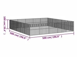 Clicnbuy Corralito para perros con 20 paneles acero galvanizado Negro
