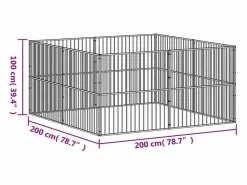 Corralito para perros con 8 paneles acero galvanizado^Clicnbuy Outlet