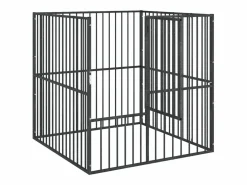 Clicnbuy Seguridad Para Mascotas|Corralito para perros con 4 paneles acero galvanizado