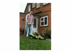 Cortacésped eléctrico 1300W RYOBI RLM13E33S con asas ergonómicas ajustables en altura Amarillo New