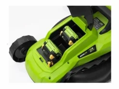 Cortacésped inalámbrico Fieldmann 20V, corte de 33 cm, altura ajustable hasta 65 mm, batería no incluida Verde Discount