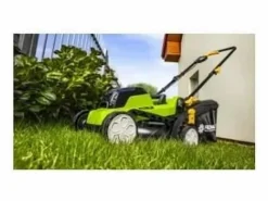 Cortacésped inalámbrico Fieldmann 20V, corte de 33 cm, altura ajustable hasta 65 mm, batería no incluida Verde Discount