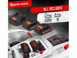 ELEM GARDEN TECHNIC Cortacésped Recargable 40V 37cm - Baterías de Litio Incluidas - Elem Garden Blanco Clearance