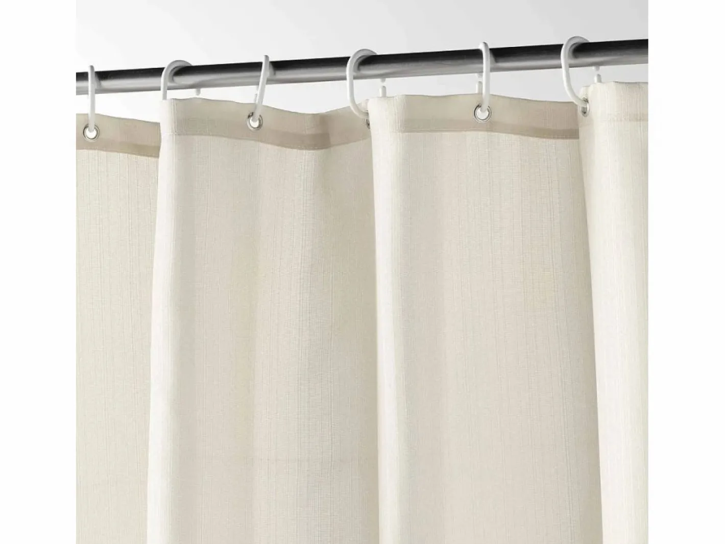 Douceur d'intérieur Textil De Baño|Textil De Baño|Cortina de ducha lisa con ganchos 180 x 200 cm