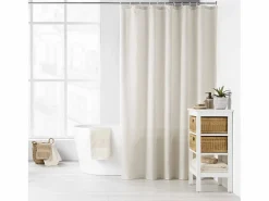 Douceur d'intérieur Textil De Baño|Textil De Baño|Cortina de ducha lisa con ganchos 180 x 200 cm