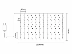 Ledkia Cortina de Guirnaldas LED 3m Short 3000K Blanco Cálido Transparente Online