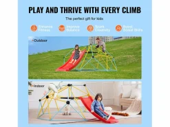 Cúpula de Escalada SucceBuy, 2,4 m con Tobogán, Escalador con Cúpula Geométrica, Sala de Juegos para Niños de 3 a 9 Años Clearance