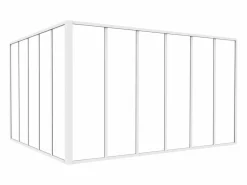 Vente-unique Cristalera angular de taller de aluminio termolacado - Ancho 180 x Ancho 150 x Alt. 105 - - BAYVIEW Blanco Sale