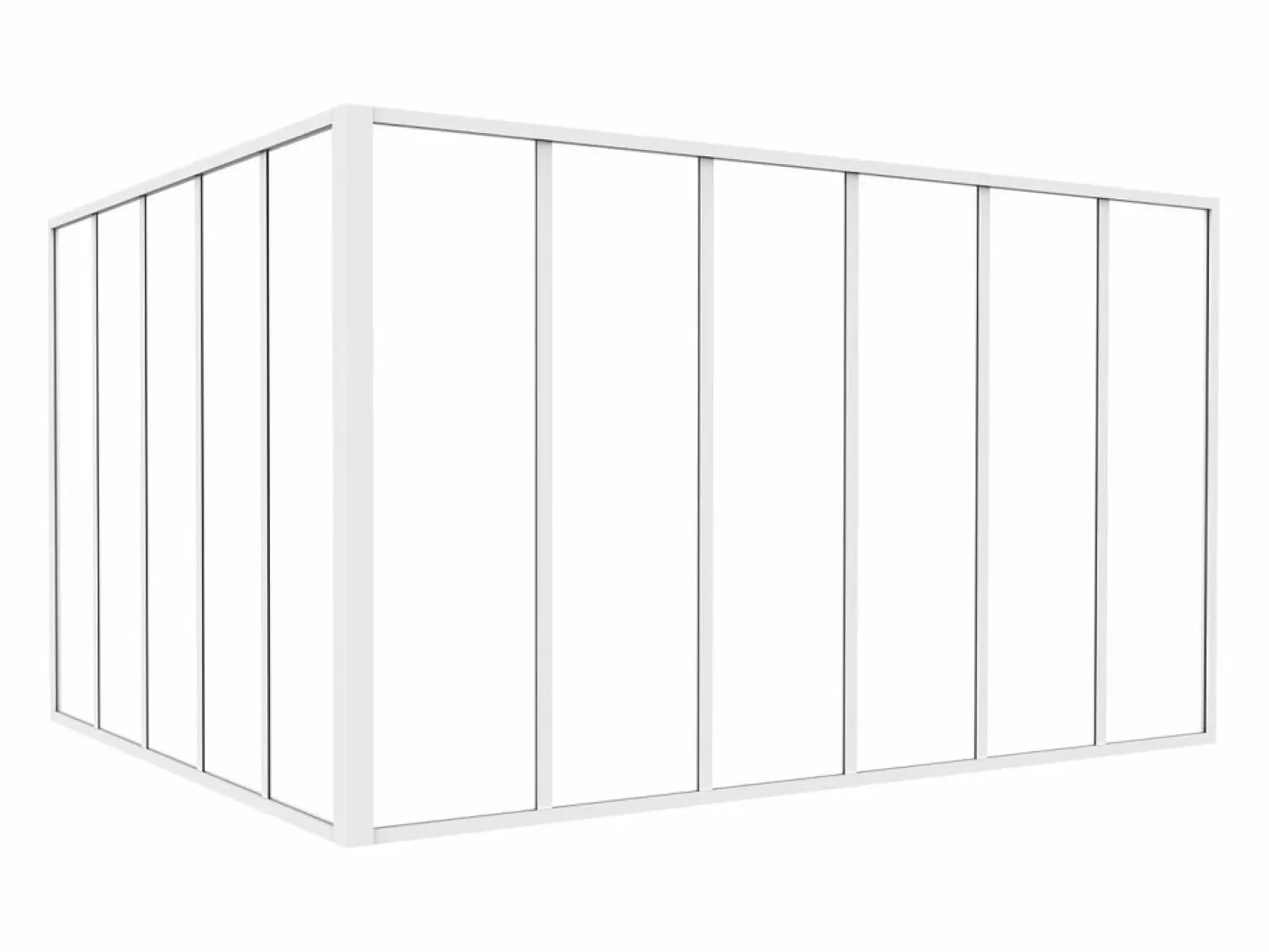 Vente-unique Cristalera angular de taller de aluminio termolacado - Ancho 180 x Ancho 150 x Alt. 105 - - BAYVIEW Blanco Sale