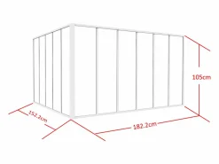 Vente-unique Cristalera angular de taller de aluminio termolacado - Ancho 180 x Ancho 150 x Alt. 105 - - BAYVIEW Blanco Sale