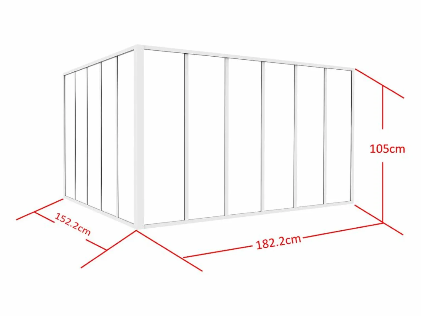 Vente-unique Cristalera angular de taller de aluminio termolacado - Ancho 180 x Ancho 150 x Alt. 105 - - BAYVIEW Blanco Sale