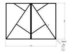 Vente-unique Cristalera Interior|Cristalera asimétrica de aluminio termolacado - An. 180 x Alt. 130 - FAZENDA