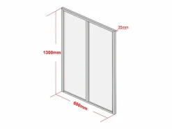 Vente-unique Cristalera Interior|Cristalera atelier BAYVIEW aluminio termolacado 60x130