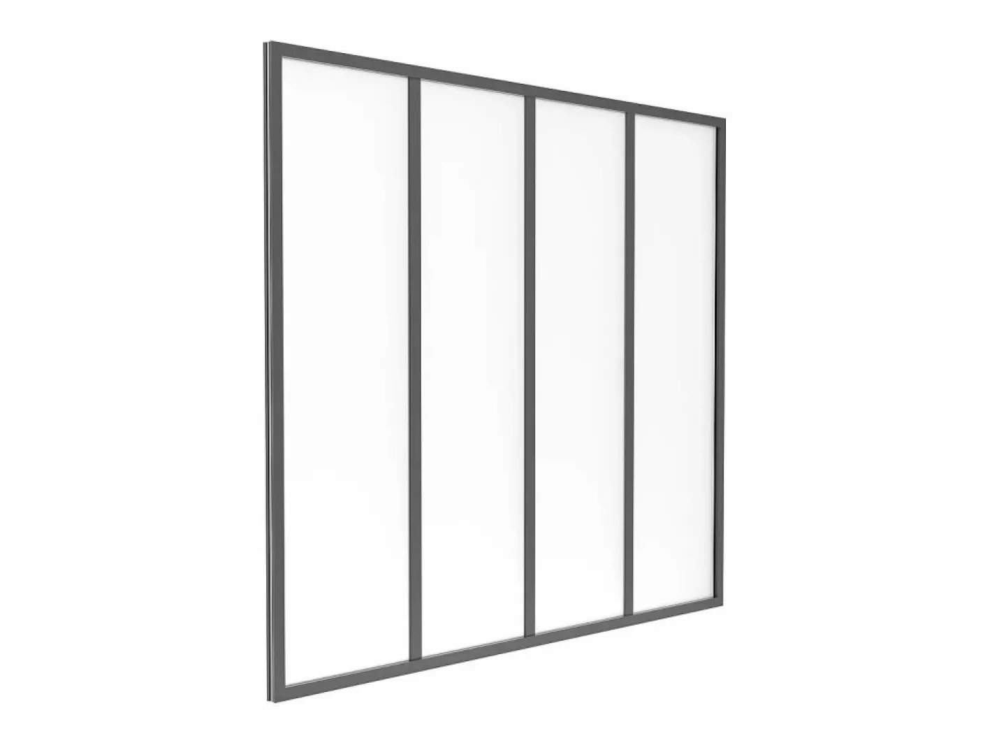 Cristalera atelier de aluminio lacado y cristal esmerilado 120x105 cm negra BAYVIEW^Vente-unique Sale