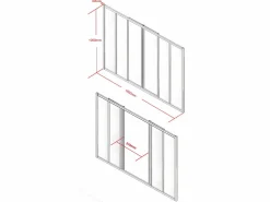 Vente-unique Cristalera corredera de cristal templado y aluminio termolacado 180x105 cm RAVENA Negro
