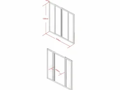 Vente-unique Cristalera Interior|Cristalera corredera de cristal templado y aluminio termolacado 120 x 130 cm RAVENA