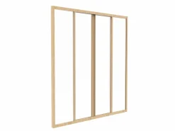 Vente-unique Cristalera corrediza de vidrio templado y aluminio natural claro 120 x 130 cm RAVENA Color natural claro Best