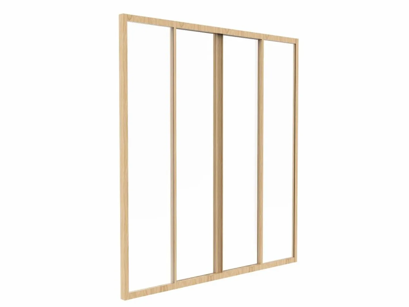 Vente-unique Cristalera corrediza de vidrio templado y aluminio natural claro 120 x 130 cm RAVENA Color natural claro Best