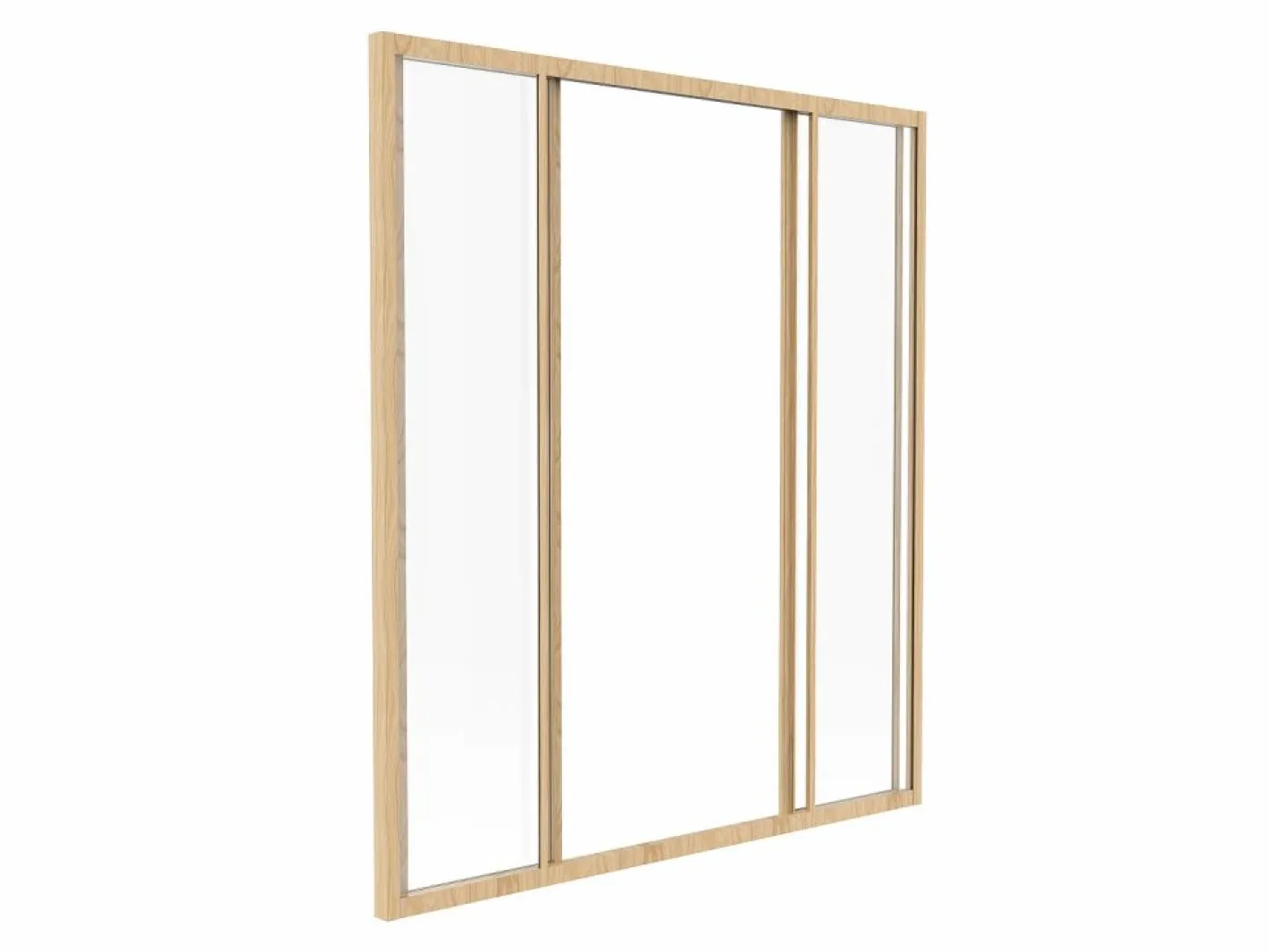 Vente-unique Cristalera corrediza de vidrio templado y aluminio natural claro 120 x 130 cm RAVENA Color natural claro Best