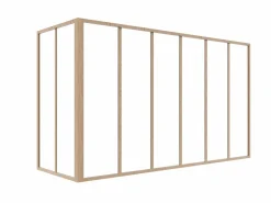 Cristalera de esquina de taller en aluminio termolacado - L180 x L60 x Alt. 105 - Natural claro - BAYVIEW^Vente-unique Online