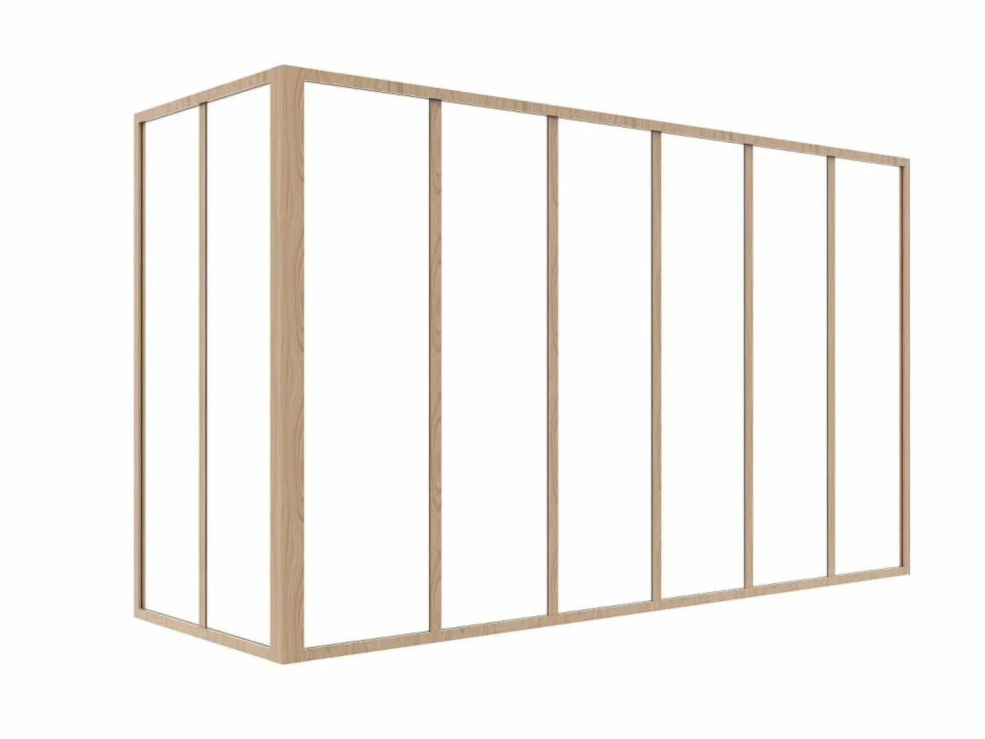 Cristalera de esquina de taller en aluminio termolacado - L180 x L60 x Alt. 105 - Natural claro - BAYVIEW^Vente-unique Online