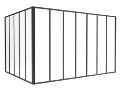 Vente-unique Cristalera Interior|Cristalera de esquina de taller de aluminio termolacado - Ancho 210 x Prof. 150 x Alt. 130 - - BAYVIEW