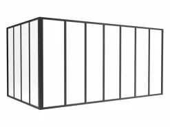 Vente-unique Cristalera de esquina de taller de aluminio termolacado - Ancho 210 x Prof. 210 x Alt. 105 - - BAYVIEW Negro