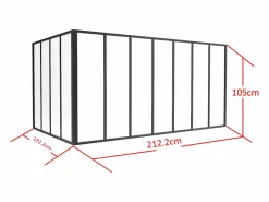 Vente-unique Cristalera de esquina de taller de aluminio termolacado - Ancho 210 x Prof. 210 x Alt. 105 - - BAYVIEW Negro
